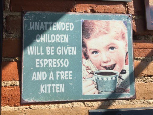 Blog Photo - Creemore brakery sign about unattended children